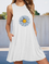 Daisy Print A-Line Casual Sleeveless Cotton Dresses