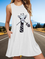 Giraffe Print Casual Sleeveless Dresses