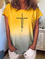 Shift Ombre/tie-Dye Short Sleeve Shirts & Tops