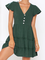 Solid V Neck Short Sleeve Casual Dresses