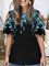 Vintage Short Sleeve Floral Printed Crew Neck Plus Size Casual Tops