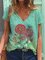 Graphic Printed Short Sleeve Casual Tops