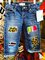Blue Denim Casual Pants