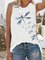Graphic Sleeveless Casual Tops