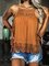 Brown Vintage Shift Spaghetti Shirts & Tops
