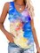 Round Neck Dip-Dyed Cotton-Blend Sleeveless Shirts & Tops