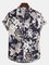 Men's Navy Blue Printed Statement Shirts
