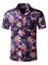 Black Leaves Cotton-Blend Beach Shirts & Tops