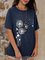 Blue Dandelion Shift Floral Casual Top