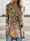 Deep Khaki Casual Long Sleeve Printed Shirts & Tops