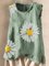 Green Sleeveless Simple Round Neck Tops
