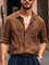 Brown Casual Plain Shirts & Tops