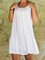 Pure Color Cotton Soft Casual U-neck Short Dress