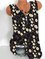 Sleeveless V Neck Casual Floral-Print Vests