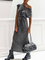Solid Short Sleeve Cotton-Blend Casual Dresses