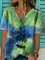 Ombre/tie-Dye Shift Short Sleeve Shirts & Tops