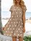 Apricot Short Sleeve Casual A-Line Dresses