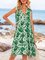 Lightgreen V Neck Sleeveless Dresses