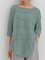 Summer Tops 3/4 Batwing Sleeves Round Neck Solid Blouses
