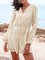 Apricot V Neck Long Sleeve Floral Floral-Print One-Pieces