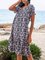 Purplish Blue Swing Sexy Floral Dresses