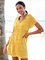 Yellow Paneled Boho V Neck Short Sleeve Mini Dresses