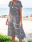 Black Geometric Shift Casual Maxi Dresses