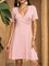 Naked Pink V Neck Casual Plain Dresses