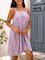Violet Cotton-Blend A-Line Square Neck Sleeveless Dresses