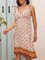 Yellow Casual Floral V Neck Swing Dresses