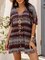 Purplish Blue V Neck Floral Casual Dresses