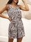 Black-Pink Cotton-Blend Floral Casual One-Pieces