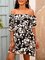 Black Off Shoulder Casual Floral Dresses