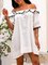 White Casual Cotton-Blend Paneled Shift Dresses