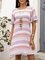 Pink Shift Crew Neck Printed Casual Dresses