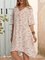 White Half Sleeve Printed Dresses