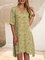 Green Cotton-Blend Boho Paneled Dresses