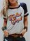 Gray Short Sleeve Crew Neck Letter Knitted Shirts & Tops