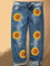 Vintage Casual Plus Size Floral Printed Jeans Pants