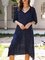 Blue Snakeskin Half Sleeve Shift Dresses