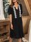 Black V Neck Short Sleeve Cotton-Blend Paneled Dresses