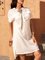 White Short Sleeve Paneled Cotton-Blend Dresses