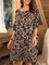 Brown Casual Crew Neck Dresses