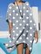Gray Short Sleeve Casual Polka Dots Dresses