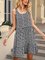Black Sleeveless A-Line Crew Neck Paneled Dresses