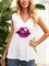 White Boho Paneled V Neck Abstract Shirts & Tops