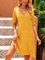 Yellow Chiffon Short Sleeve Dresses
