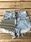 Blue Denim Fringed Checkered/plaid Vintage Pants