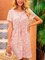 Pink Crew Neck A-Line Short Sleeve Dresses