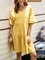 Yellow V Neck Paneled Short Sleeve Casual Dresses